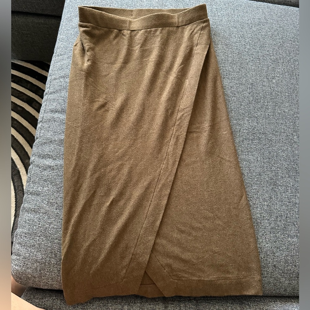 ENZA COSTA olive green midi skirt